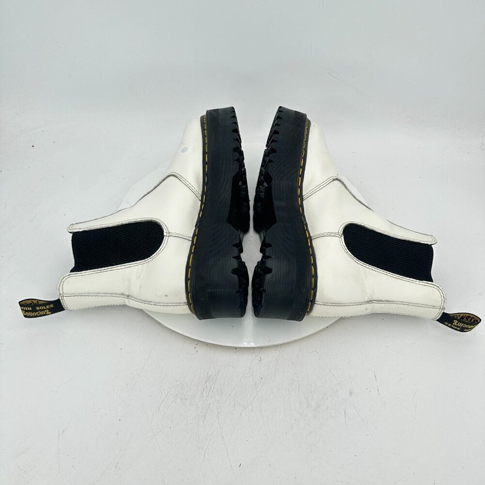 Dr. Martens 2976 Quad Women Size 7 White Leather Elastic Platform Chelsea Boot - Picture 6 of 11